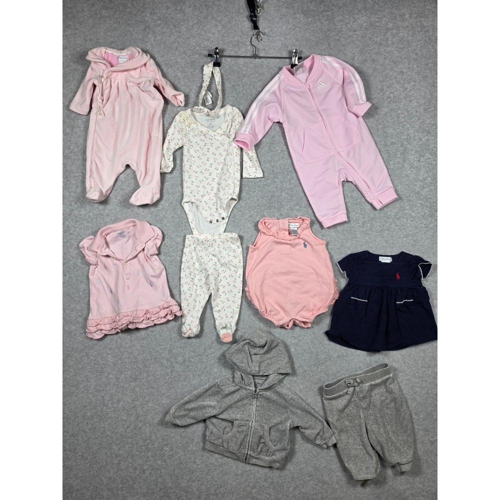 Lot Of 9 Mixed Baby Girl Lot Of Clothing Size 3 Months 6 Ralph Lauren Pieces